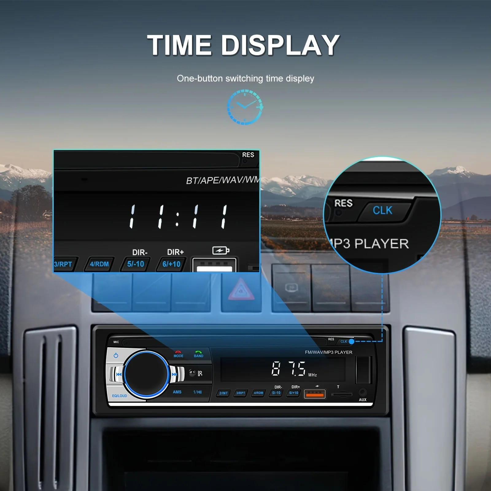1DIN In-Dash FM Car Stereo,MP3 Player,RCA/USB/SD/AUX-IN Support,Vehicle System