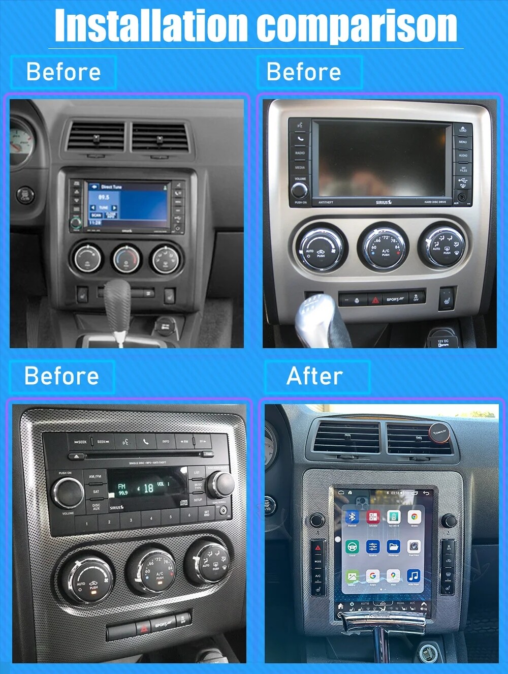 Android12.0 Car Stereo Radio Gps Navigation For Dodge Challenger 2008-2014 4+64g