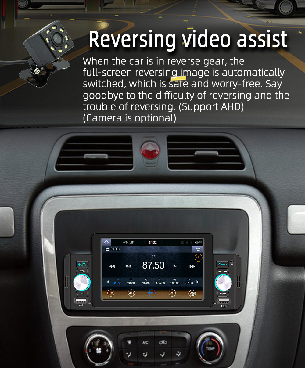 5in Car Radio Stereo MP5 Multimedia Player For Carplay Android Auto Mirror Link