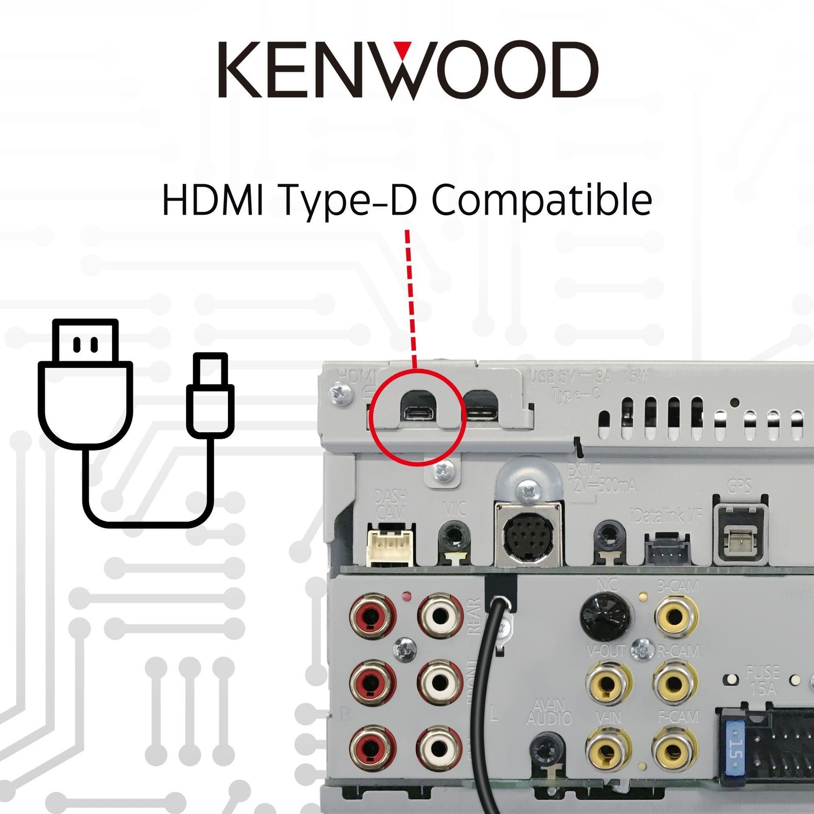 KENWOOD DMX9708S 6.95″ Car Stereo + KENWOOD CMOS-230LP Backup Camera Bundle