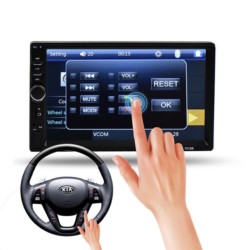 7″ Double 2 DIN Car MP5 Player Bluetooth Touch Screen Stereo Radio With Camera