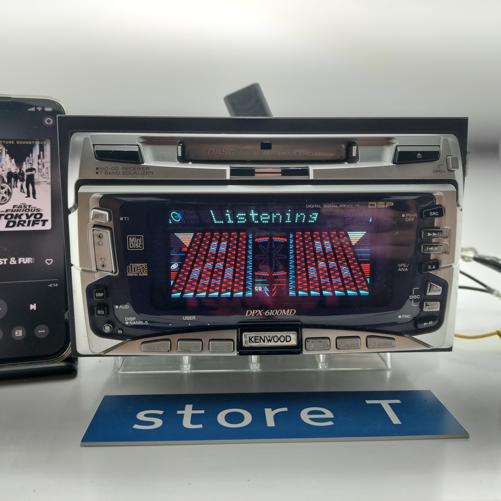 KENWOOD DPX-6100MD 2DIN CD MD Bluetooth Player Tested Working Very Good
