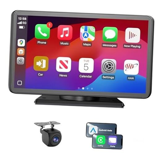 7″ Wireless CarPlay Screen for Car – Apple CarPlay & Android Auto Portable