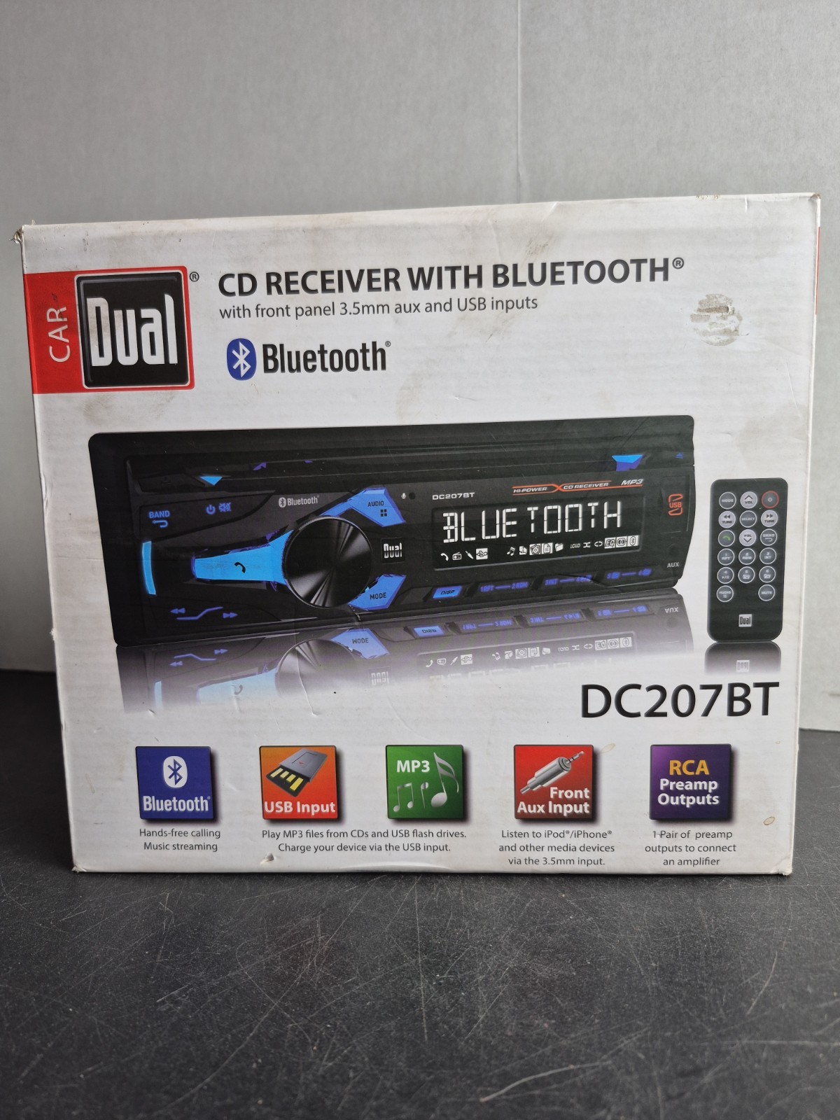NEW Dual DC207BT Car Stereo CD Player Bluetooth AM/FM Radio USB AUX MP3