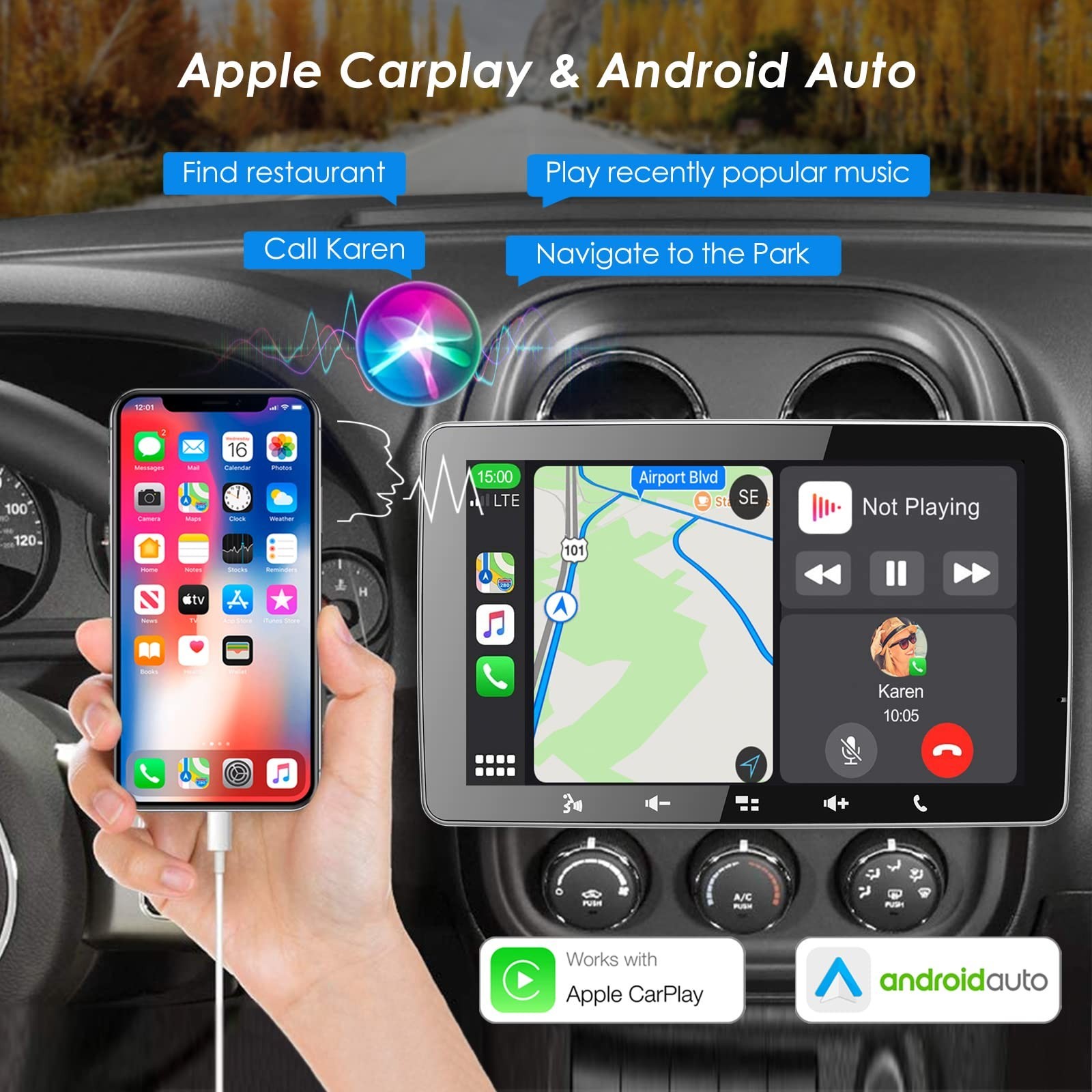 Stiflix Single Din 9″ IPS Car Stereo CarPlay Android Auto Bluetooth USB – NEW