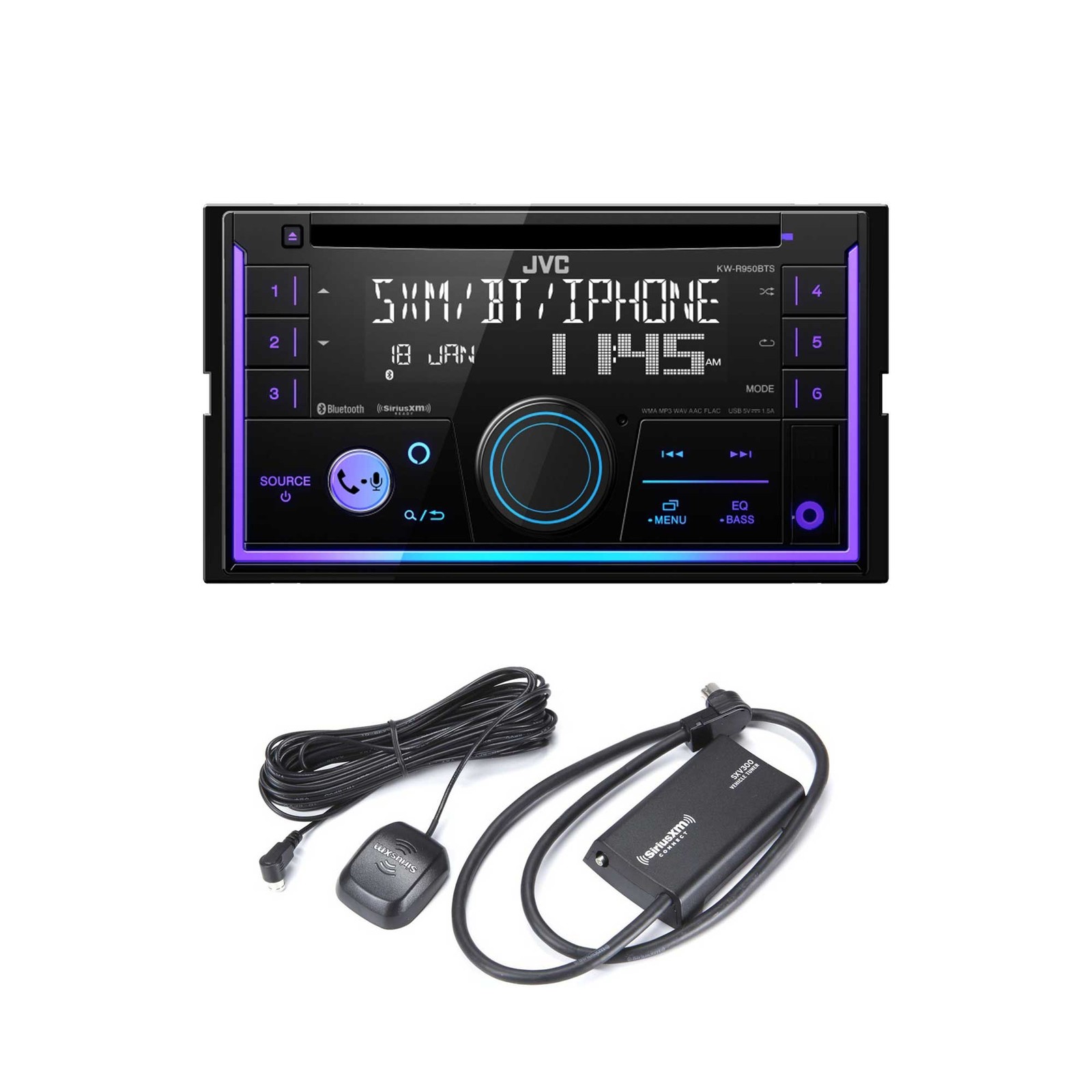 JVC KW-R950BTS 2-DIN CD Receiver BT/USB/Sirius XM/Alexa/13-Band EQ