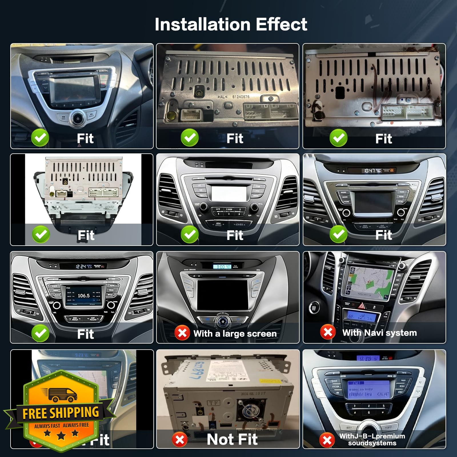 Inefala 4+64G 8 Core Elantra 2014-16 Android Radio