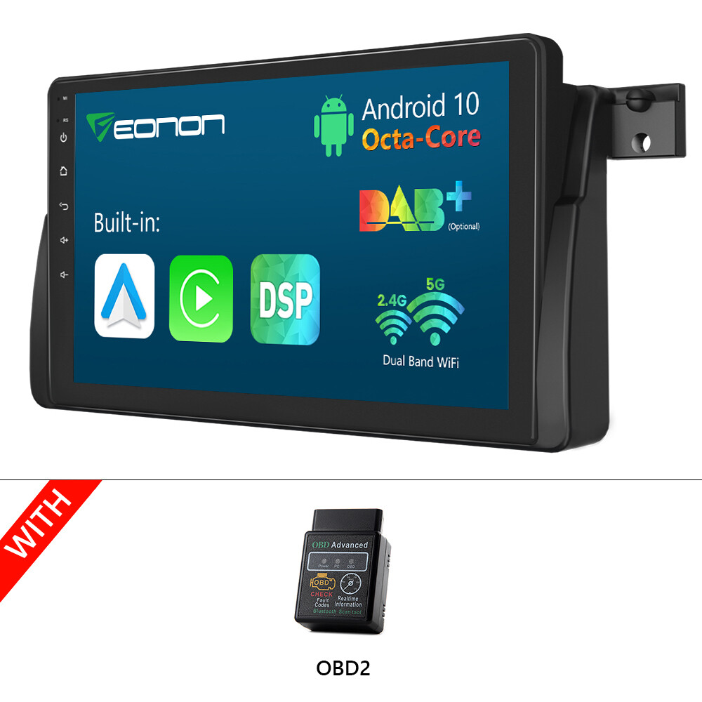 OBD+Fit BMW E46 320/325/330/M3 1DIN 9″ GPS Navi Car Radio Android 10 Touchscreen