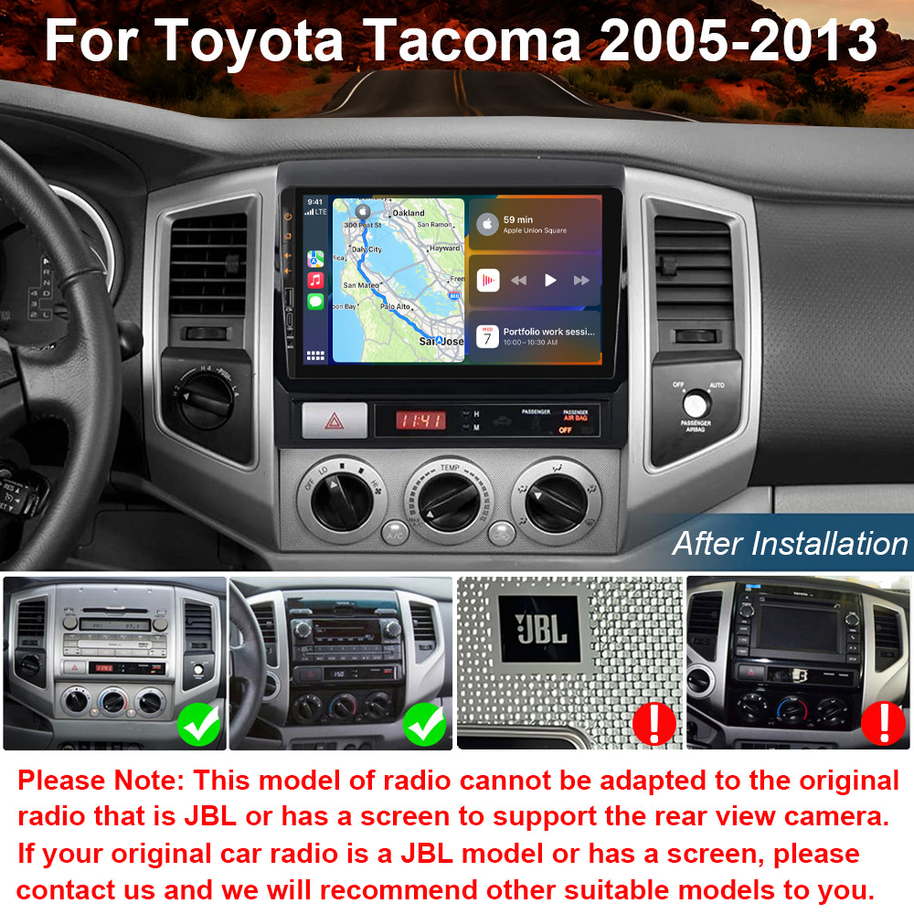 For TOYOTA TACOMA 2005-2013 CarPlay GPS Android Auto Car Stereo Radio SWC TypeC