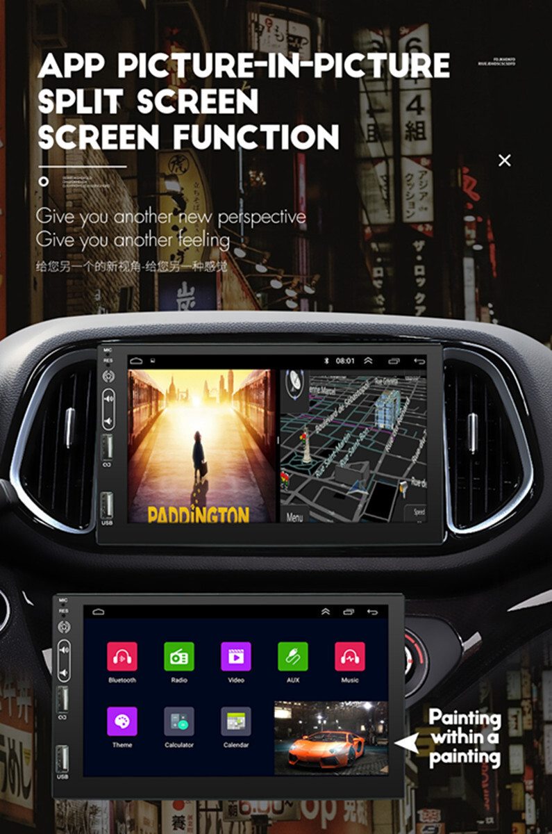7in Touch Screen Car Stereo GPS Radio Player Audio 2 DIN Android 10 Mirror Link