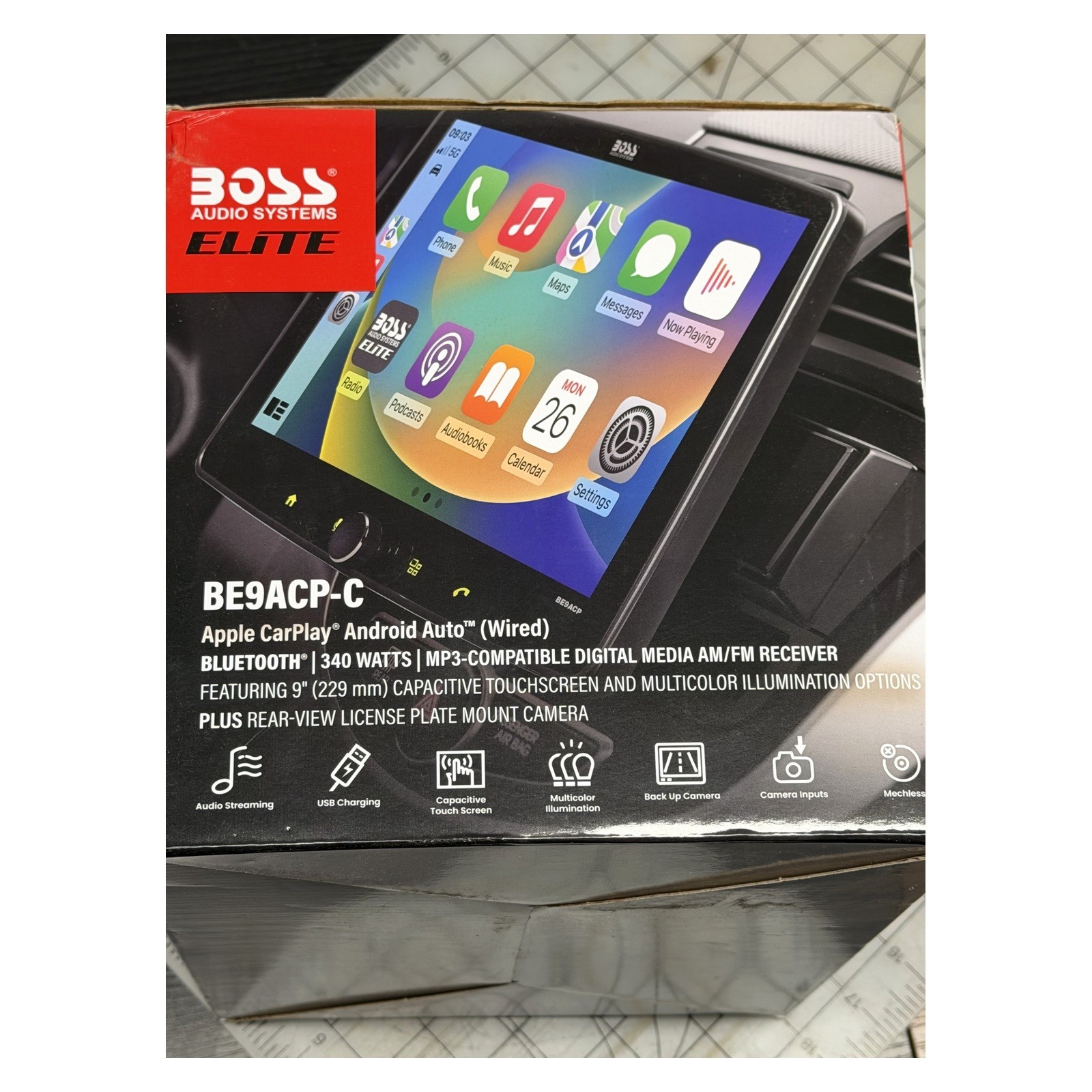 BOSS Audio Systems BE9ACP-C 9 inch Apple CarPlay Android Auto Car Stereo Camera
