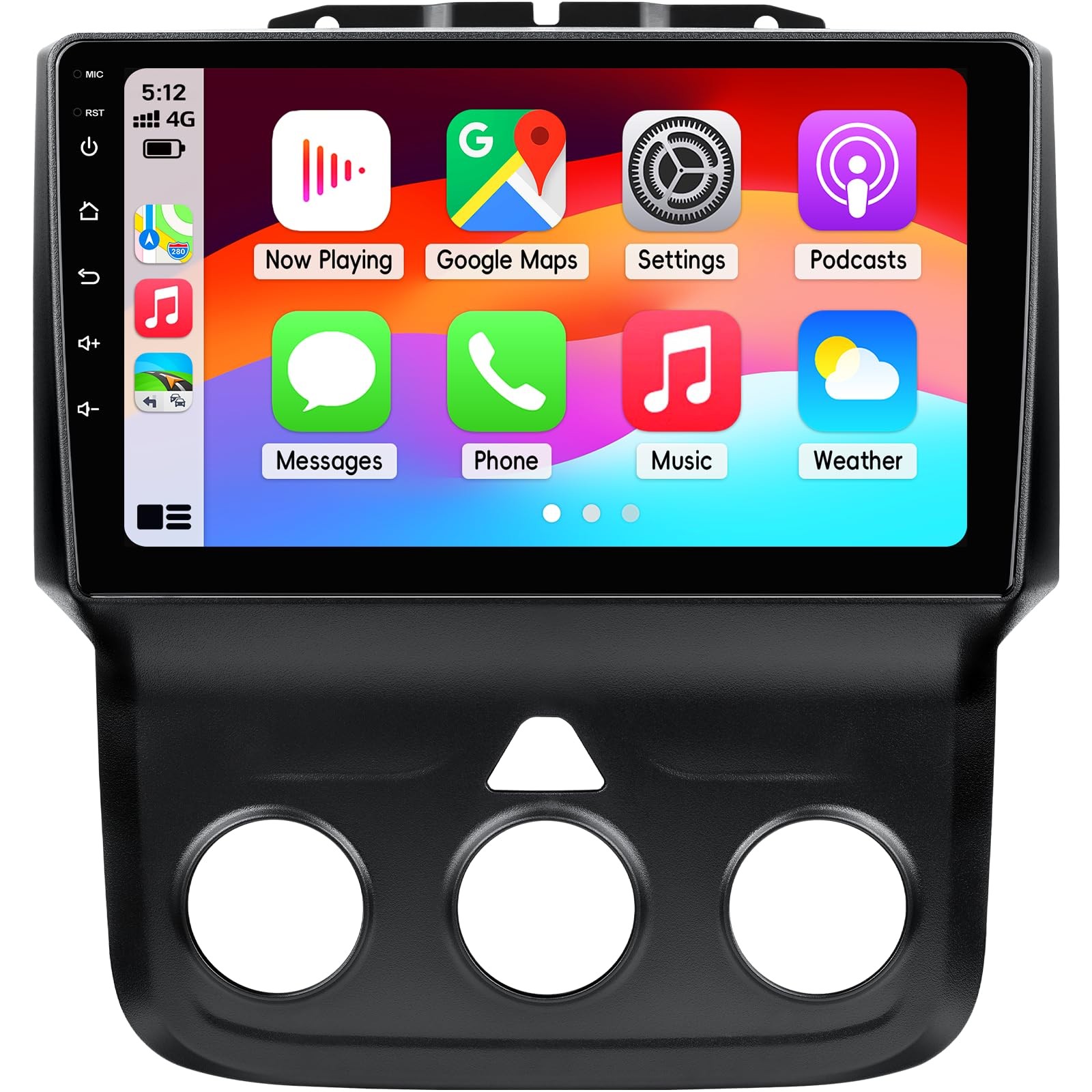 9″ Wireless Carplay Stereo for 2013-2018 Dodge Ram 1500 2500 3500 w/ Manual AC