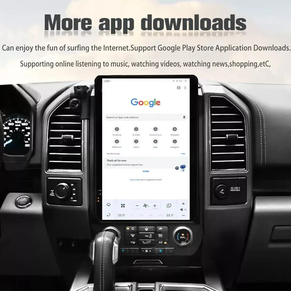 14.4″HD Car Radio GPS Navigation Android Carplay 8+128GB For Ford F150 2015-2021
