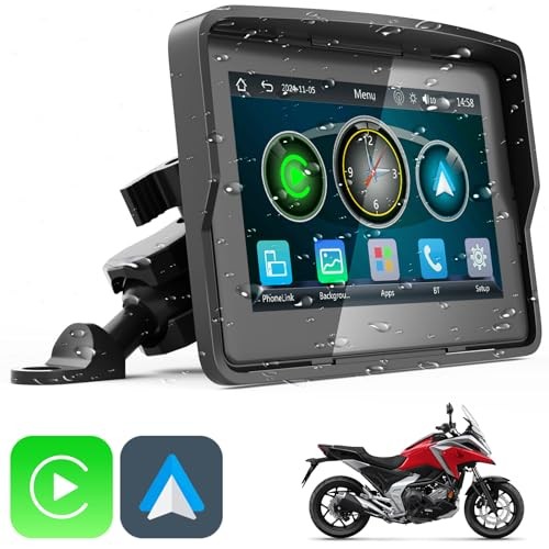 Motorcycle Carplay Screen, Wireless CarPlay & Android Auto for Motorbike,