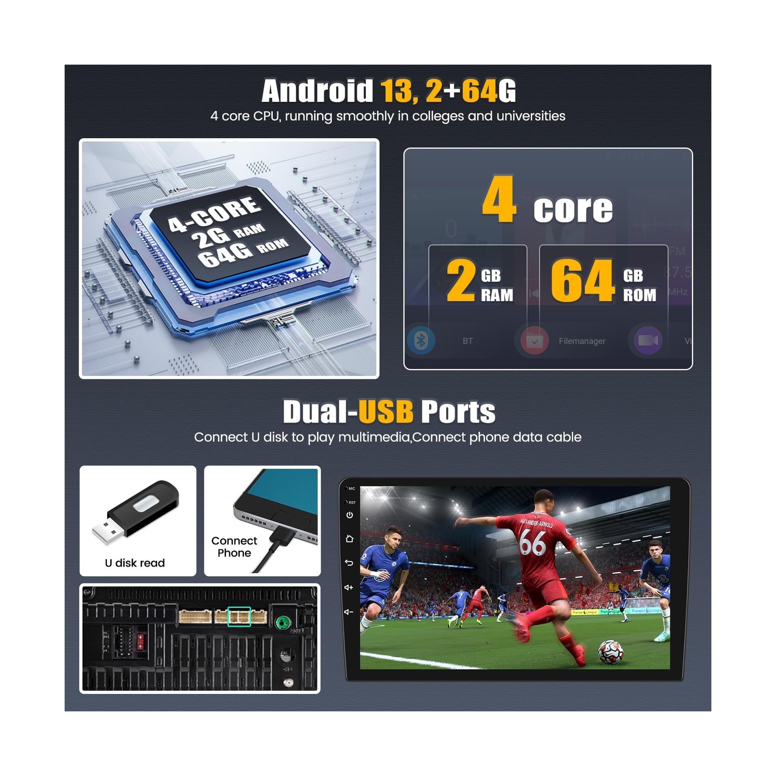 [2+64G] Android 13 Car Stereo for VW Passat B6 B7/Magotan CC 2010-2015 with C…