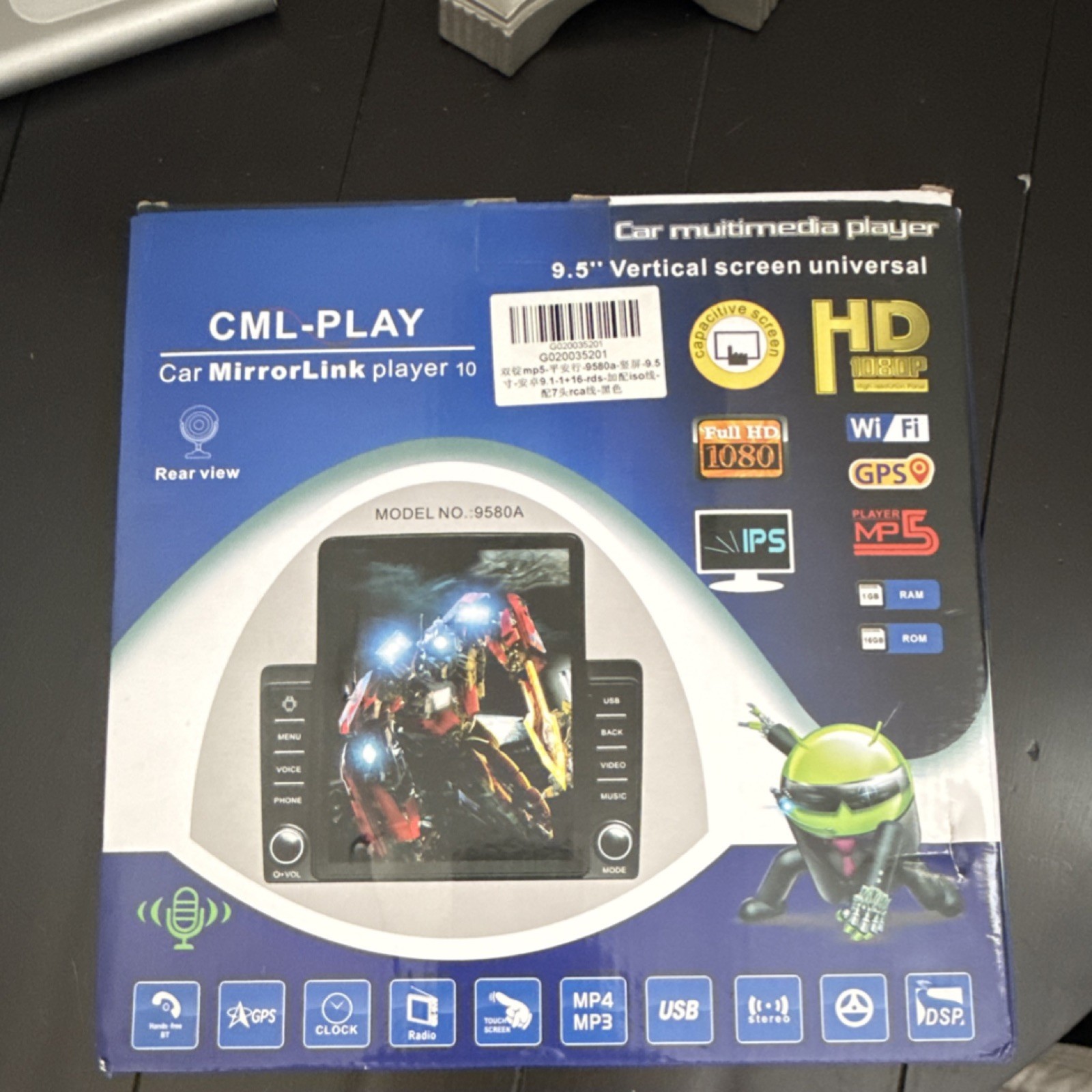 CML-PLAY 9580A 9.5″ Touchscreen Car MP5 Player GPS Bluetooth USB Rearview Camera