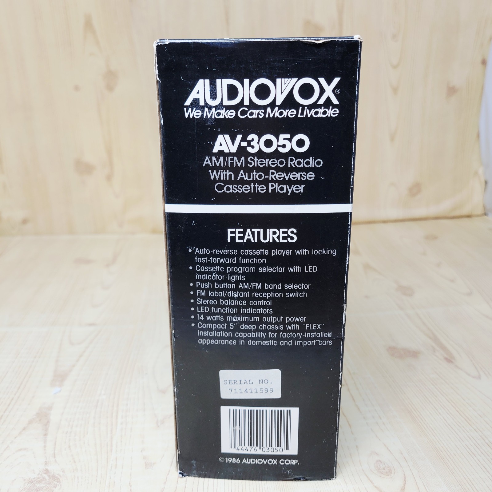 Audiovox AV-3050 AM FM Stereo Radio Auto Reverse Cassette Player NEW OLD STOCK