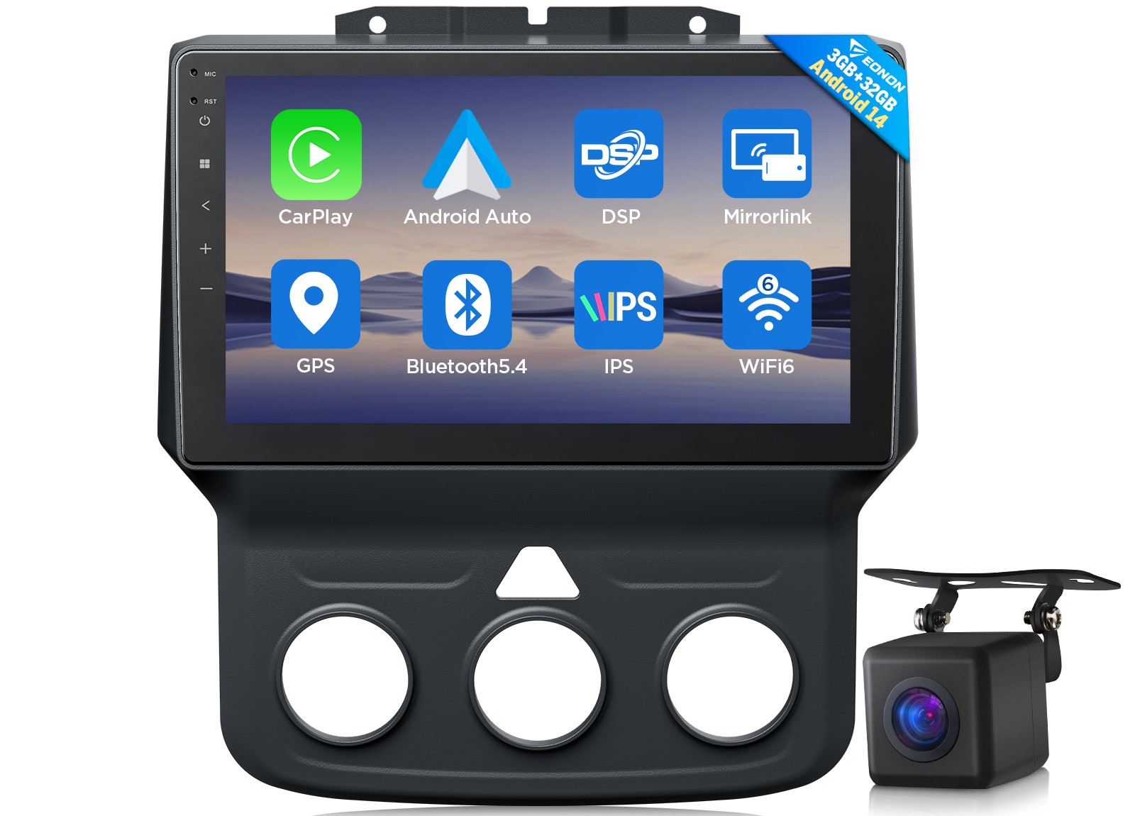 For Dodge RAM 2500 13-18 9″ Android 14 Car Stereo CarPlay Backup Camera In-Dash