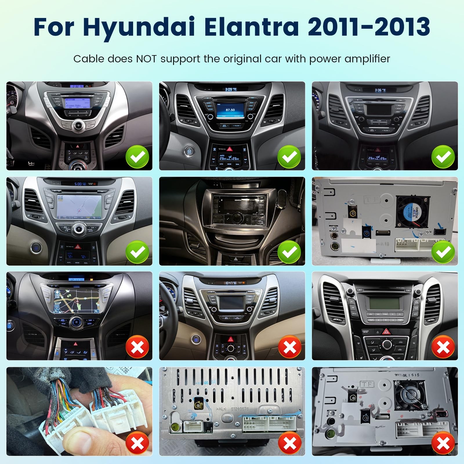 9″ 8 Core Wireless Carplay Android Auto Stereo for 2011-2013 Hyundai Elantra