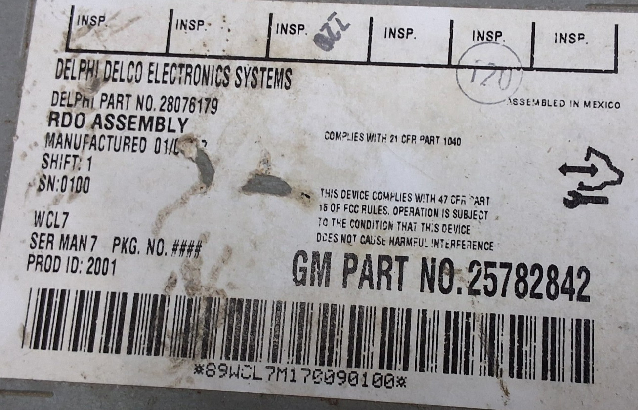 07 08 09 10 11 12 13 14 Chevy Silverado GMC Sierra AM/FM CD radio OEM 25782842