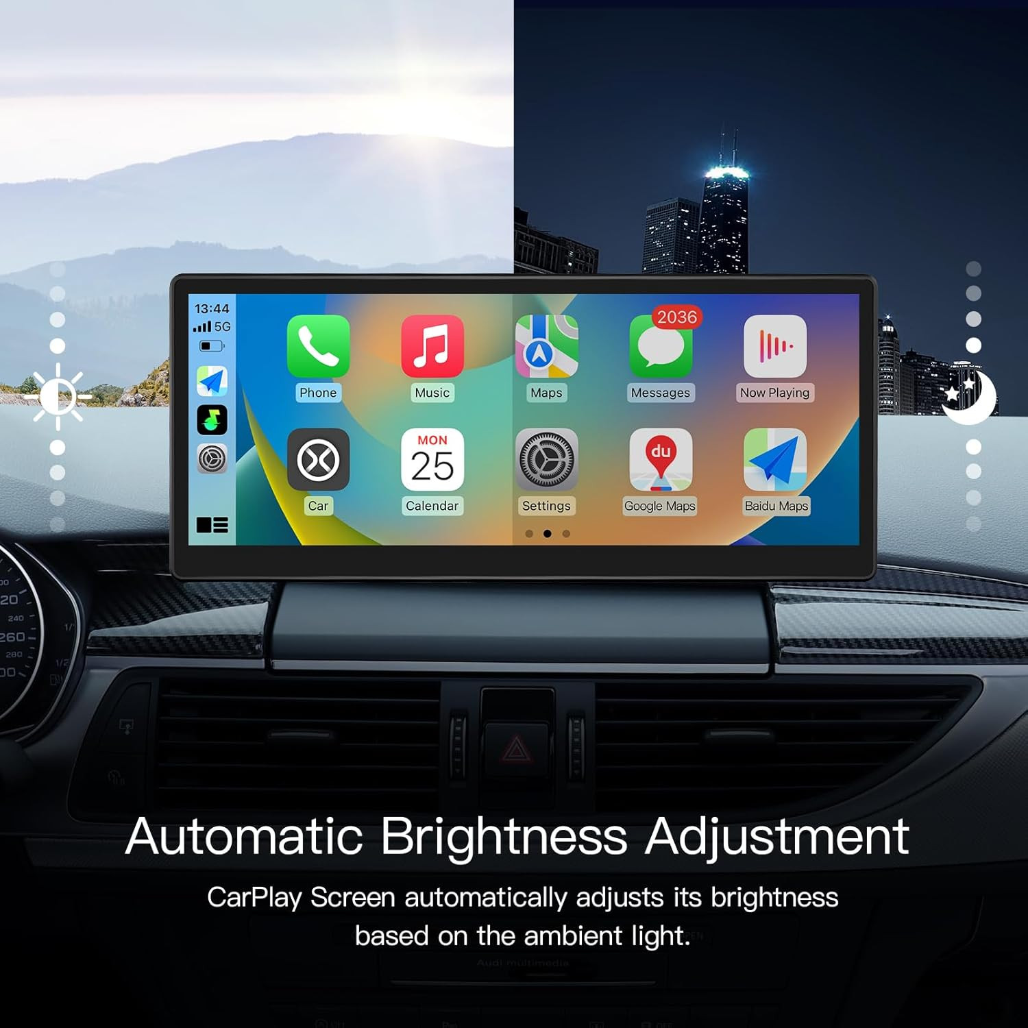 Wireless Carplay Screen for Car, 8.9” Portable Carplay & Android Auto Touchscre