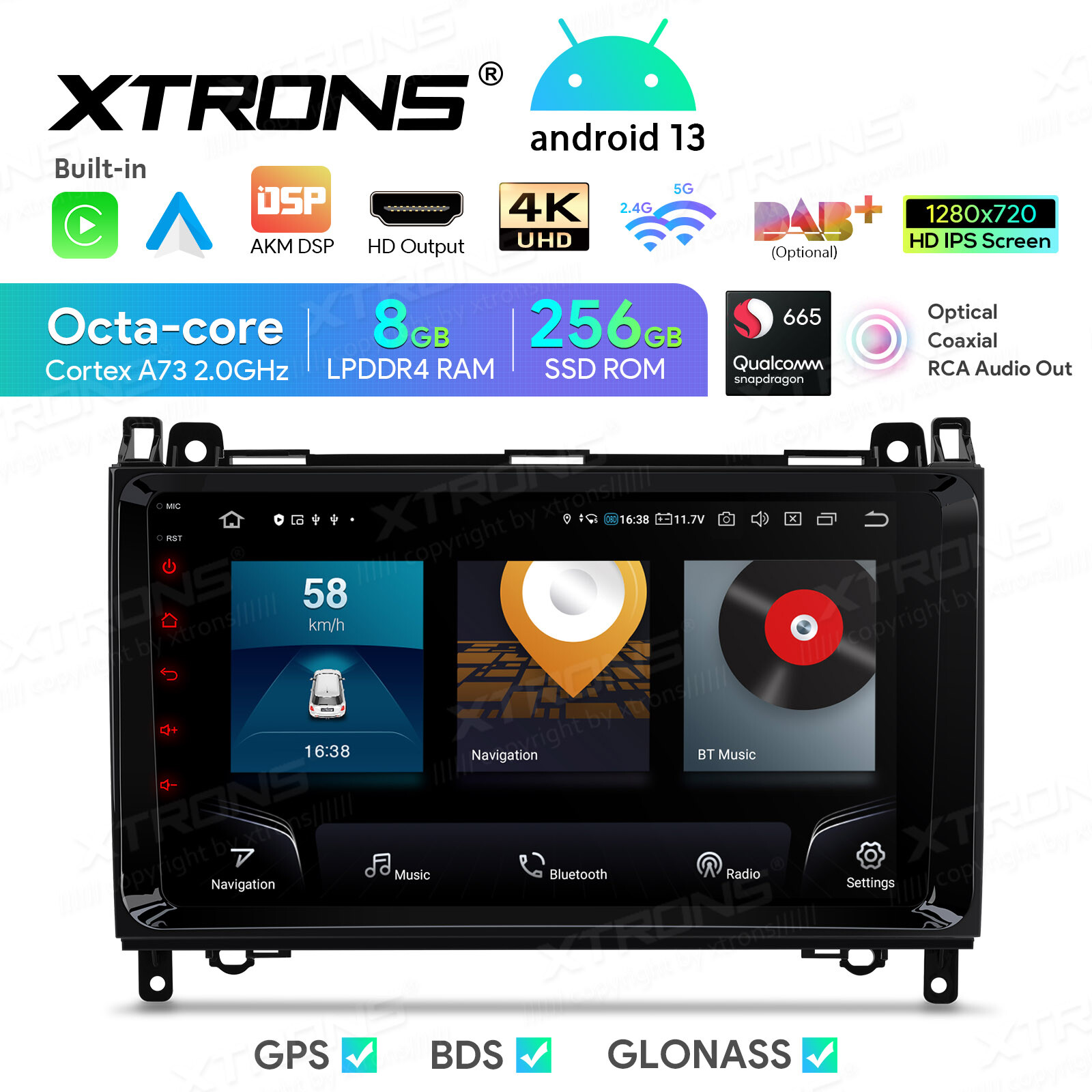 Android 13 Car Stereo Radio 256GB For Mercedes Benz W906 W169 W245 Sprinter 2500