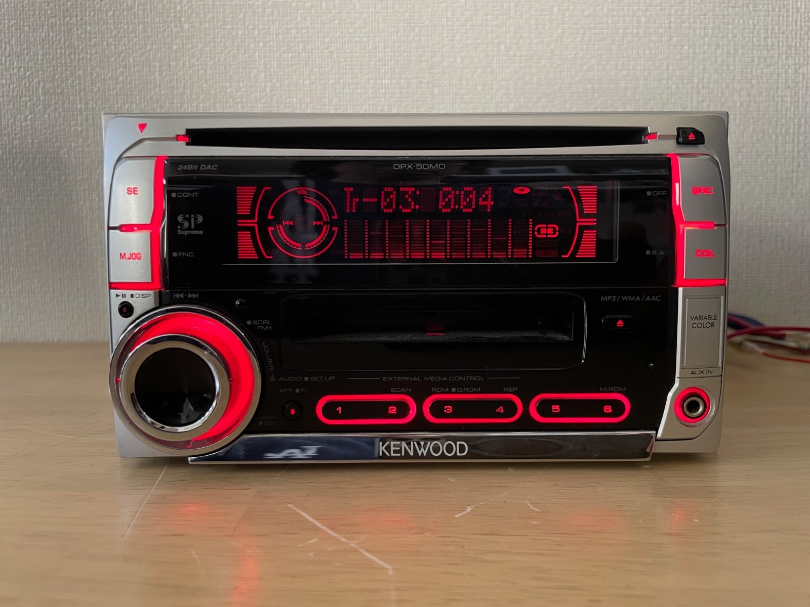 KENWOOD DPX-50MDS 2Din Car Audio CD MD MDLP MP3 AUX Player With Bluetooth Tested