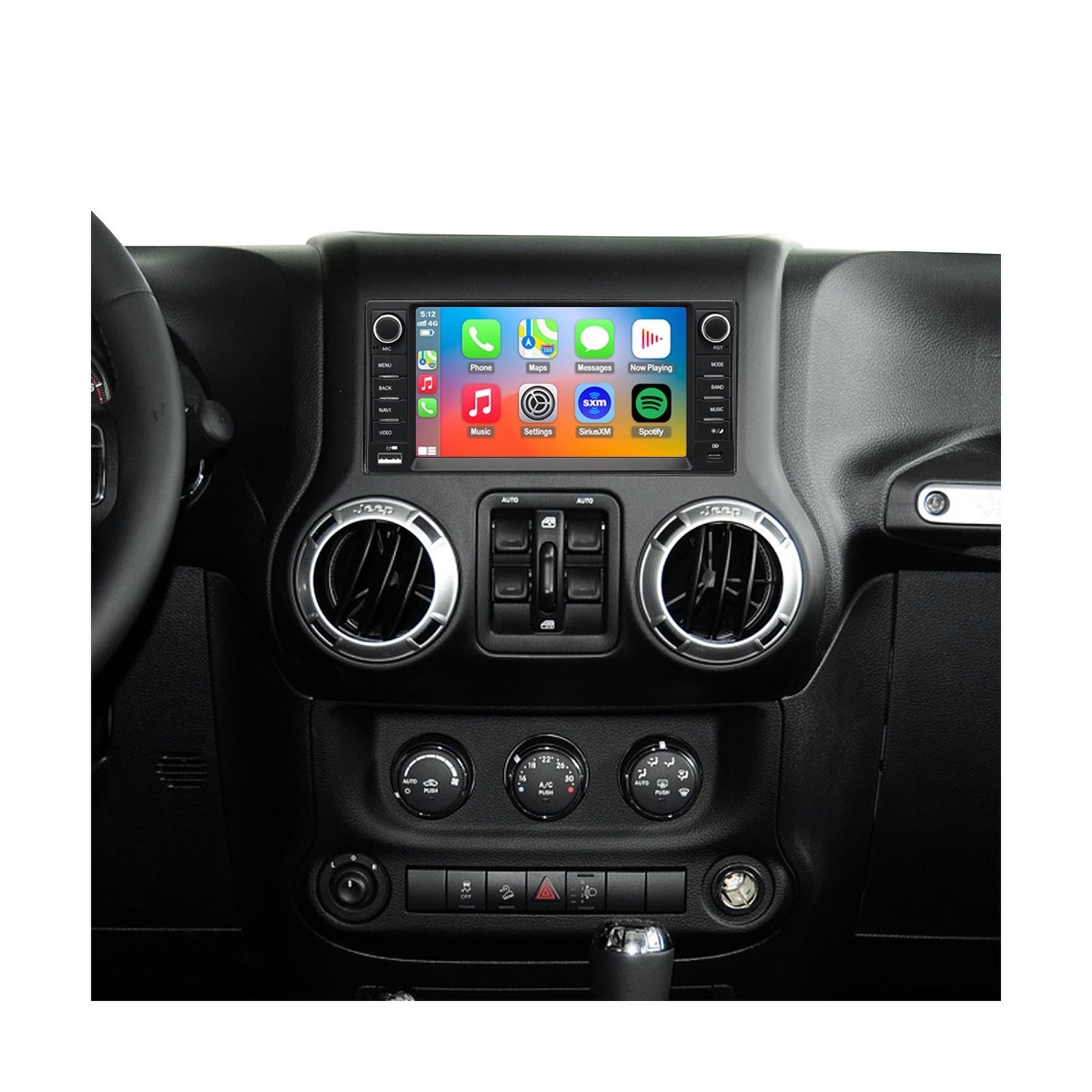 4G LTE QLED Radio for Jeep Wrangler 2007-2018 Chrysler Dodge Ram 1500,Touch S…