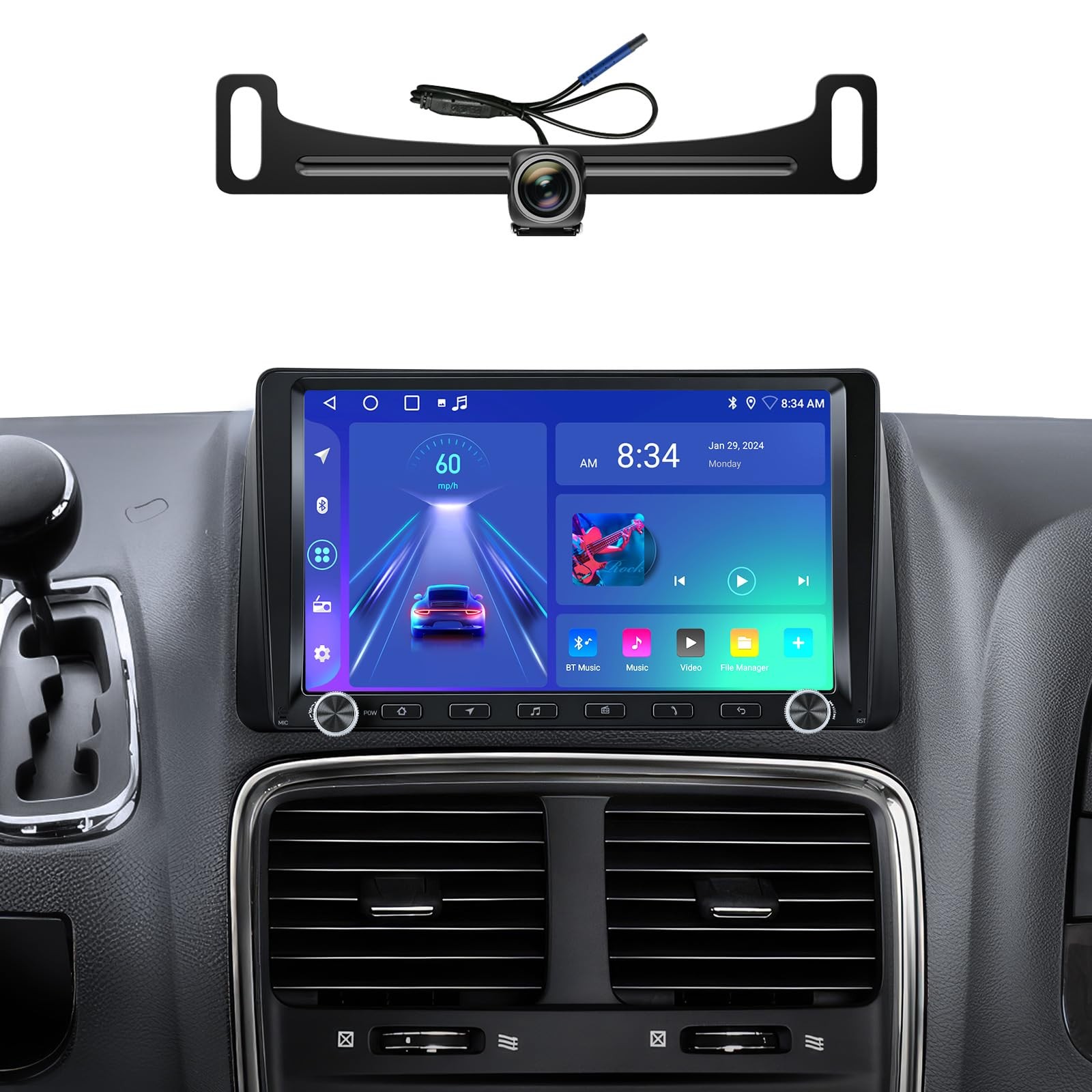 9″ QLED Car Stereo for Dodge Grand Caravan 2011-2020 Chrysler Town & Country …
