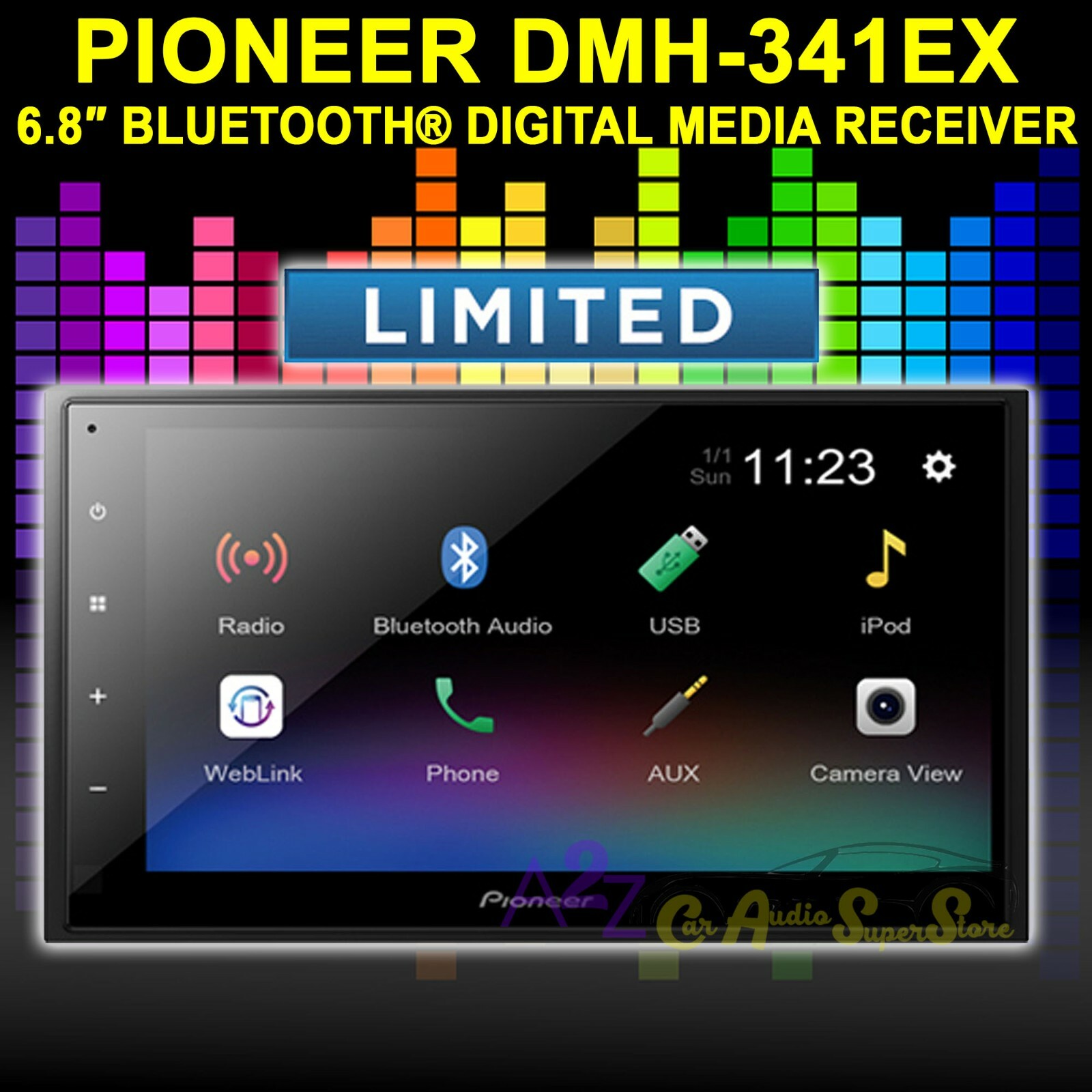 PIONEER DMH341EX 6.8″ DIGITAL MULTIMEDIA RECEIVER (DOES NOT PLAY CDS) DMH-341EX