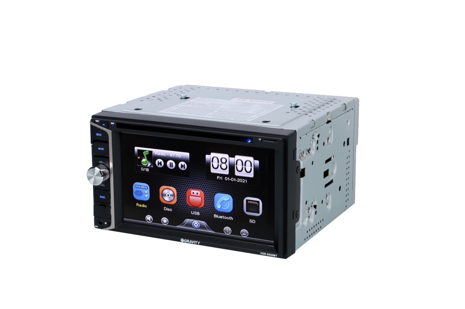 Gravity 6.2″ Car Stereo CD DVD 2Din Receiver w/Bluetooth +License Plate Rear Cam