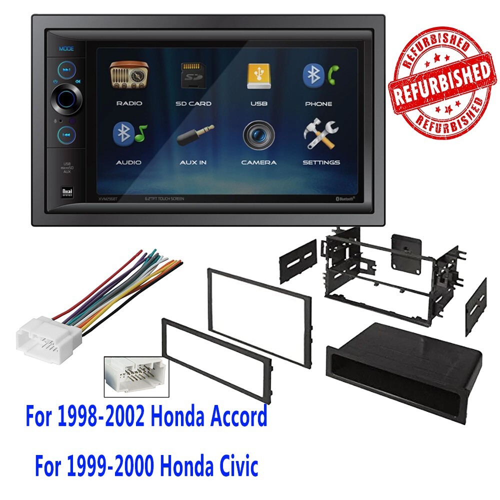 REFURBISHED DUAL XVM296BT Car Stereo Radio Dash Kit for Honda Civic 1999-2000