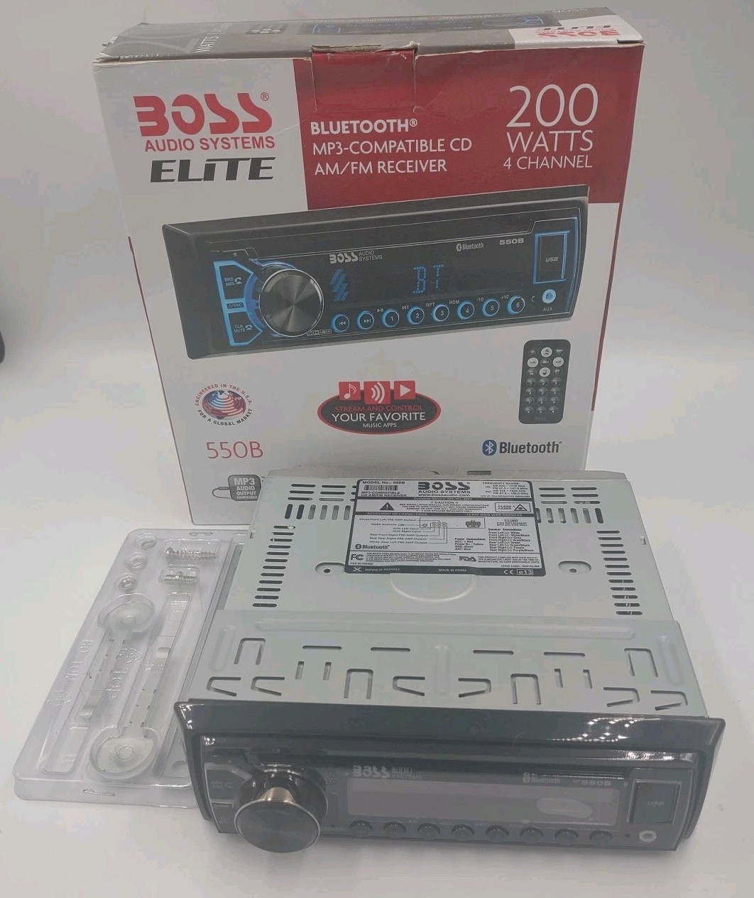 BOSS 550B Audio System In-Dash CD AM/FM Receiver Built-in Bluetooth Read Des