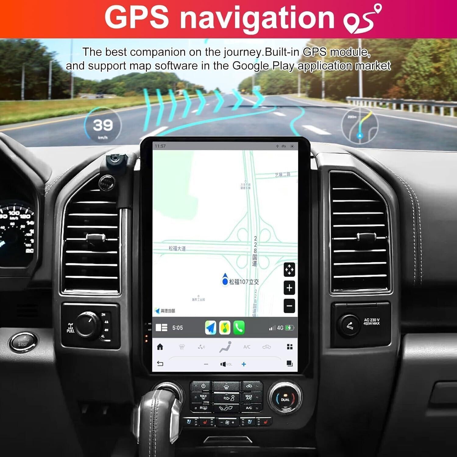 14.4″HD Car Radio GPS Navigation Android Carplay 8+128GB For Ford F150 2015-2021