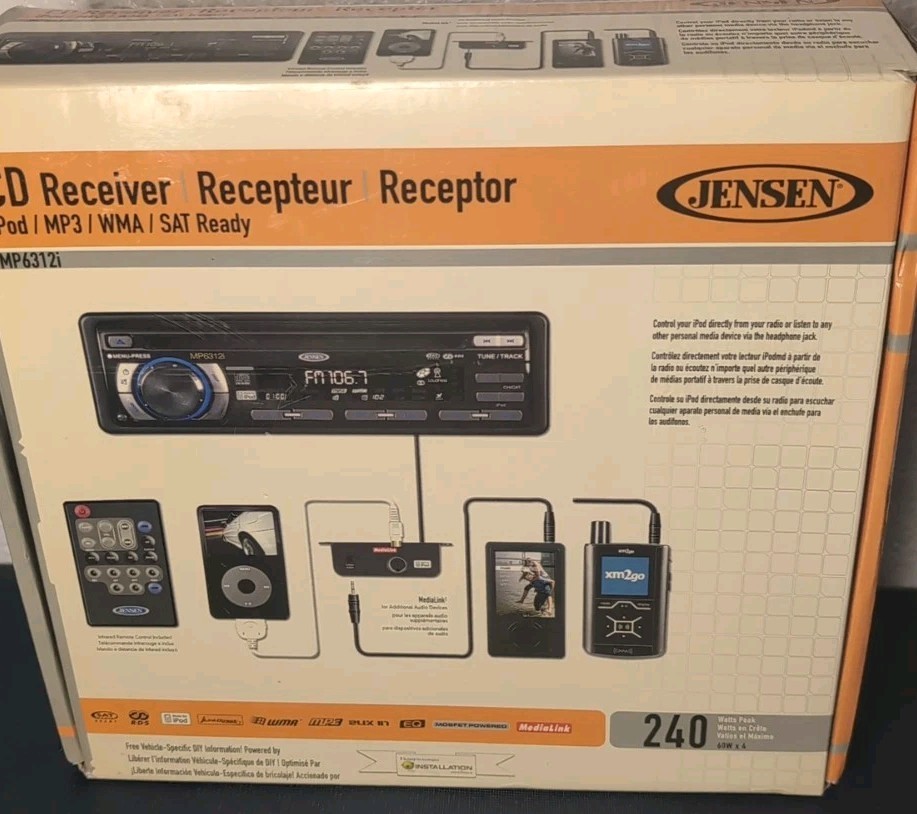 Jensen CD AM/FM Receiver ipod/MP3/WMA/ SAT Ready MP6312i