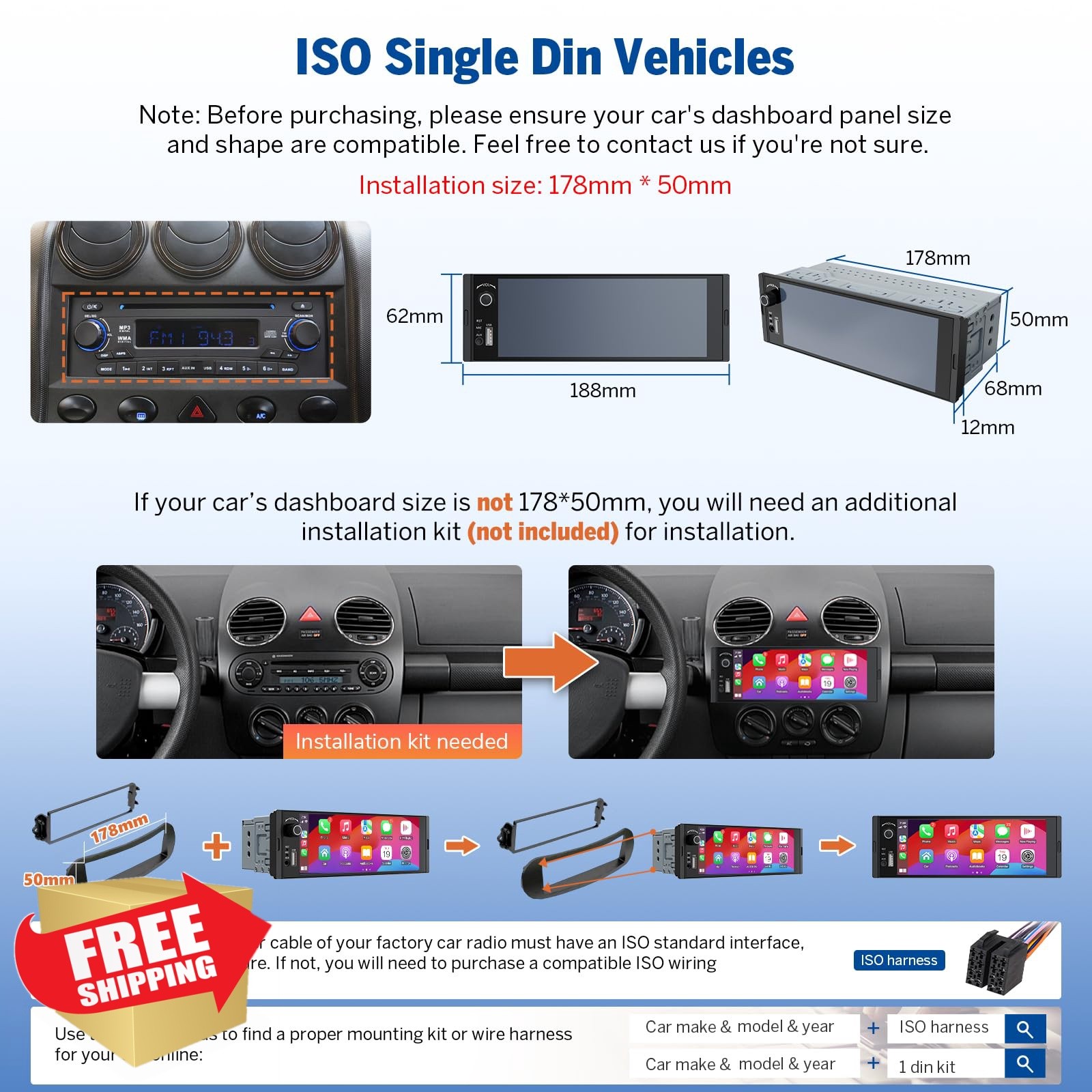 EONON 6.36″ 128MB Car Stereo