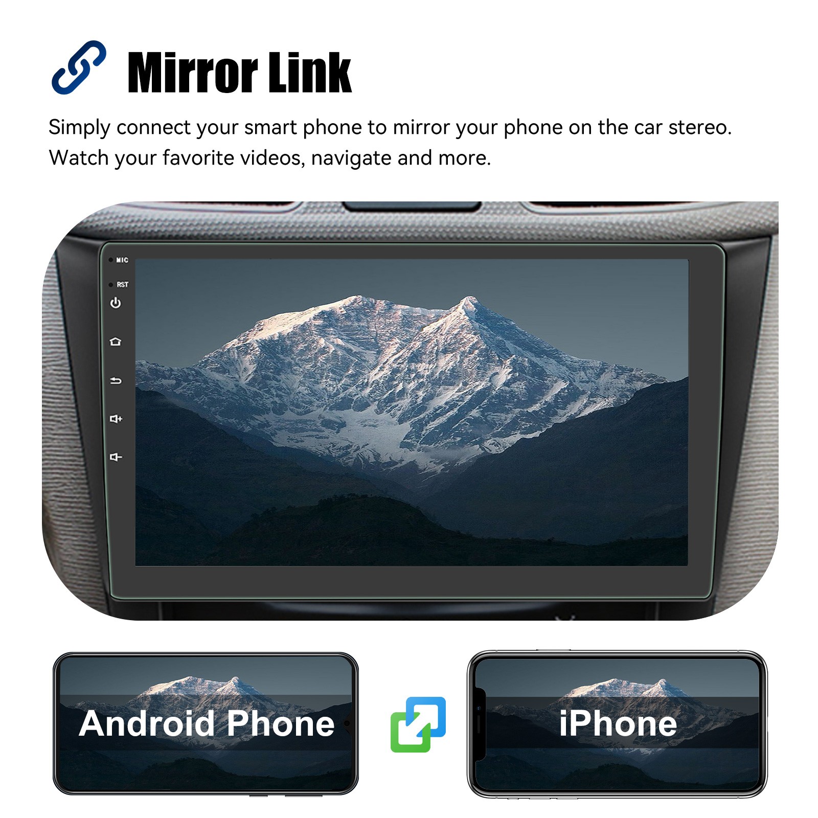 4+64G Android 14 Double 2DIN Car Stereo Radio 9″ GPS DVR+ WIfI BT AHD Head Unit