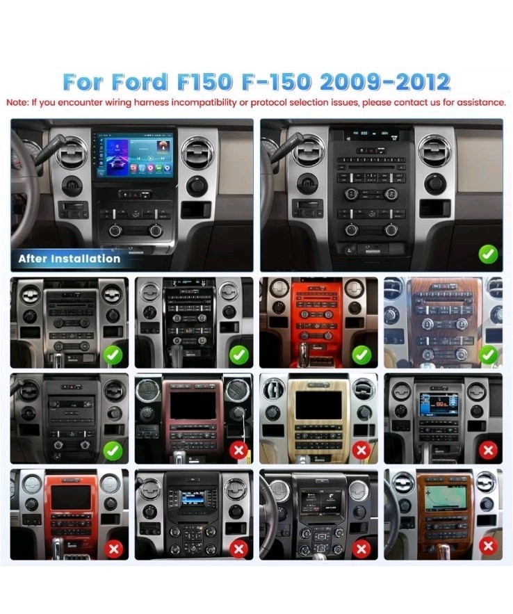 Ford F150 2009-2014 Car Radio Stereo Wireless CarPlay Android Auto GPS 9″