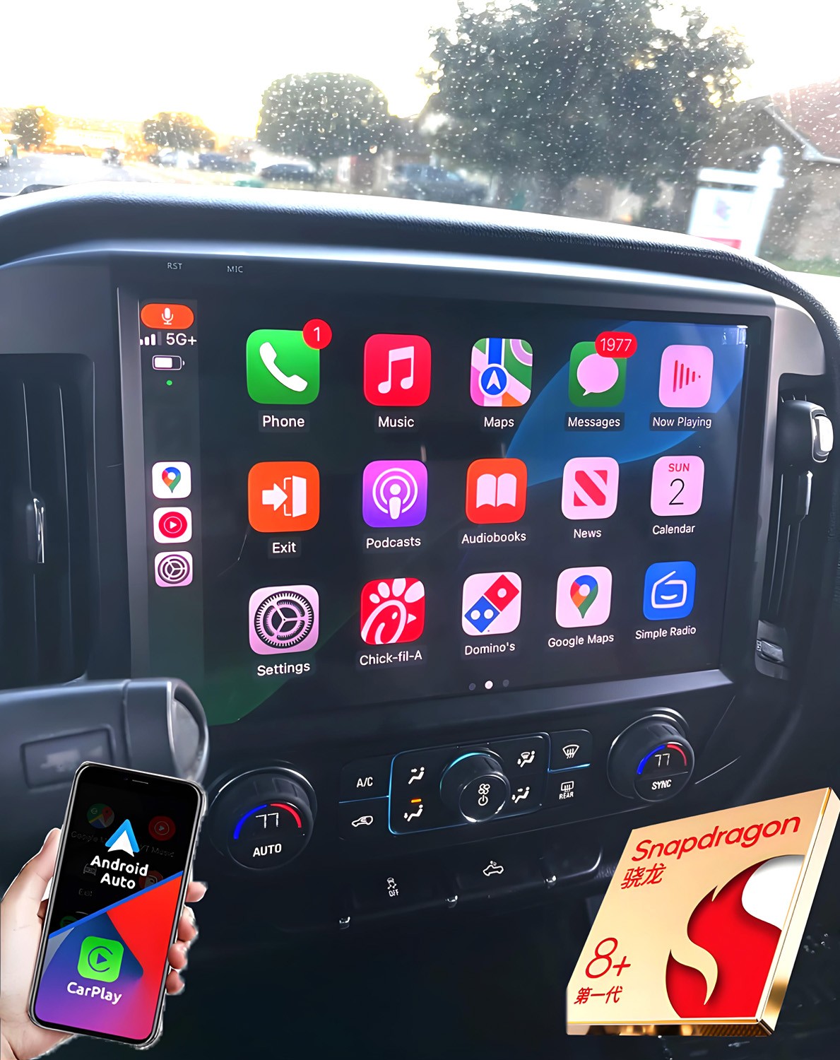 13.1″ Car Radio Stereo CarPlay For Chevy Silverado GMC Sierra 2014-2018 8+256GB