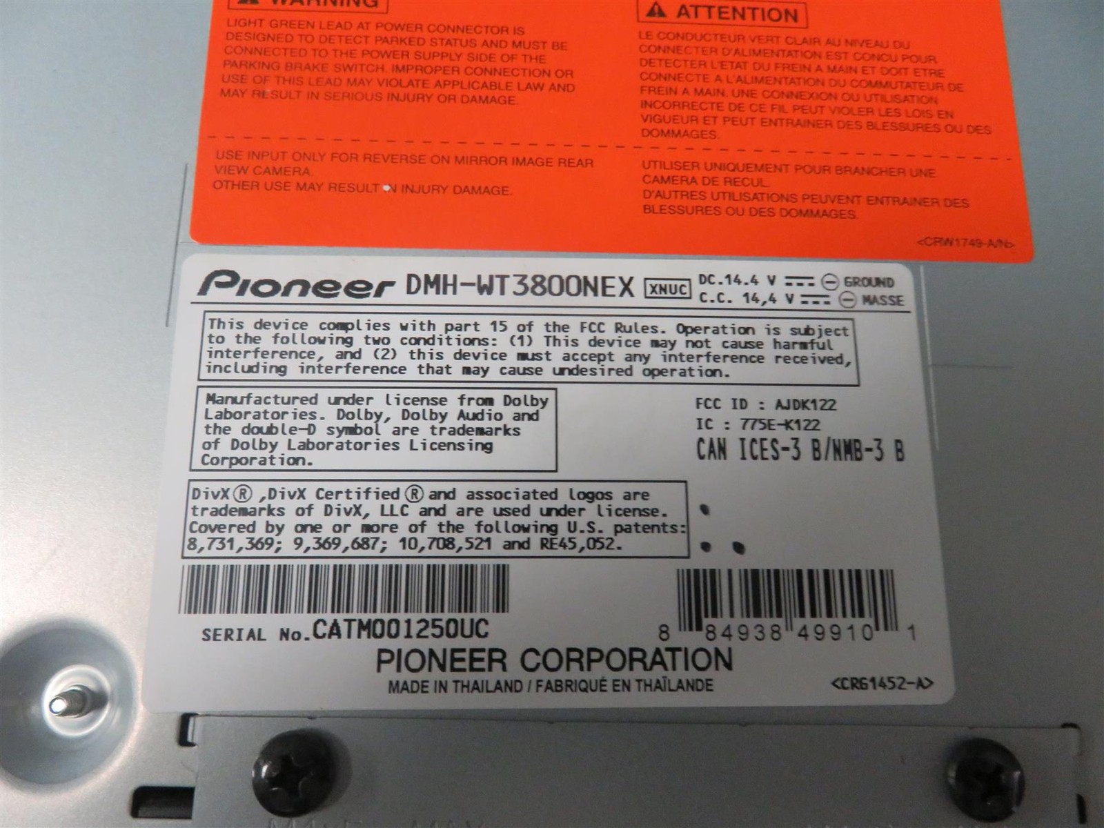 Pioneer DMH-WT3800NEX 9″ Multimedia Touch Display – Free Shipping