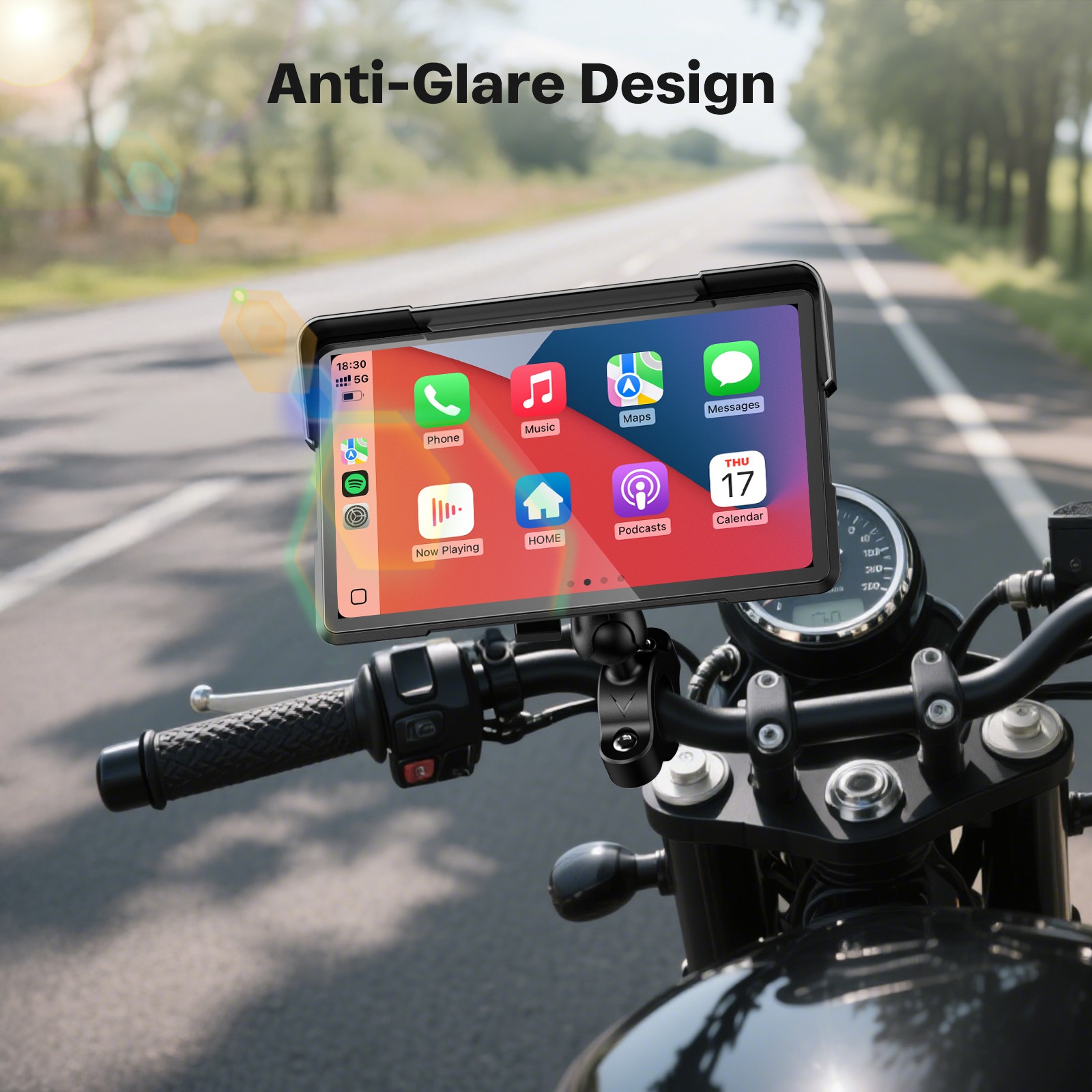 Motorcycle GPS Carplay Screen, Wireless CarPlay & Android Auto 7″ IPS Navigatior