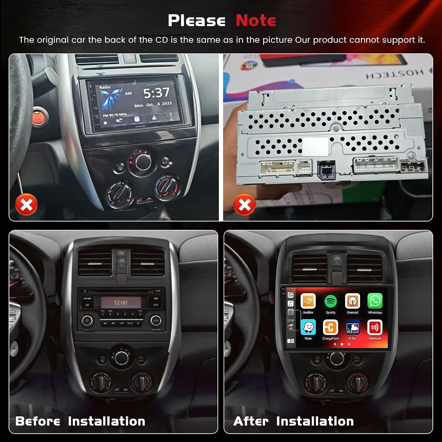Nissan Versa 2015-2019 Android 15 Car Stereo 4+128G 10.1″ CarPlay GPS + Camera