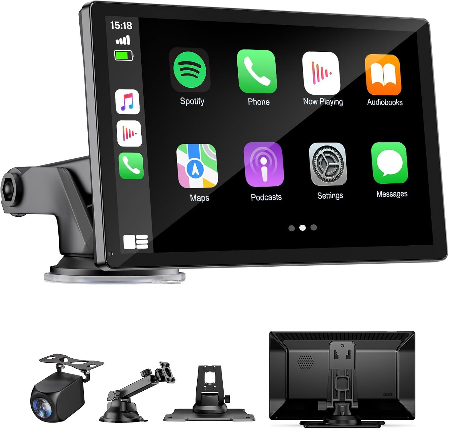 9″ Wireless Apple Carplay Screen for Car, Portable Touchscreen Apple Carplay & A