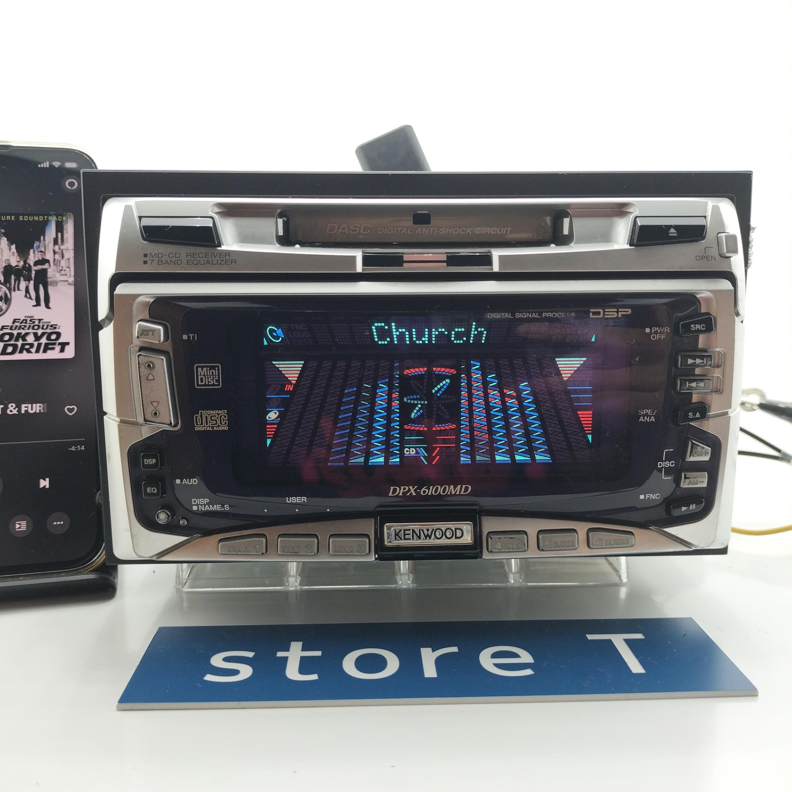 KENWOOD DPX-6100MD 2DIN CD MD Bluetooth Player Tested Working Very Good