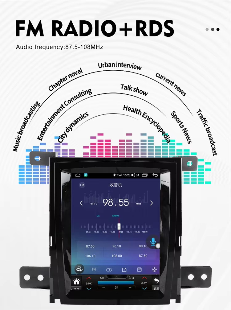 10.4″ Tesla Style Car Radio 2din Stereo For Cadillac SLS 2007-2012 Gps Navi 64gb