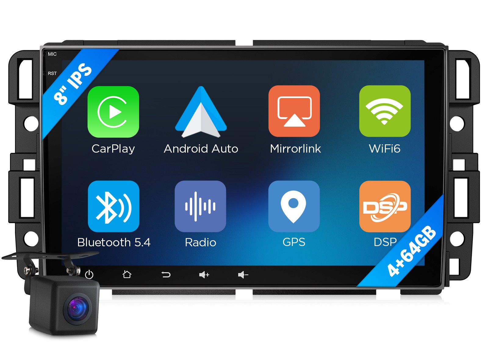 Android Auto Car Radio for Chevy Silverado 1500 8 ” IPS Wireless CarPlay GPS DSP