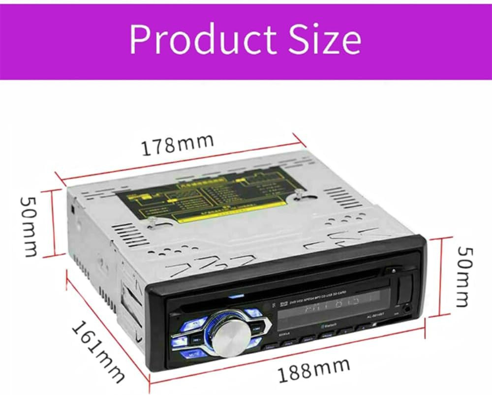 1 Din 12V Car Radio, VCD DVD CD Player Vehicle MP3 Stereo Player, Audio Stereo R