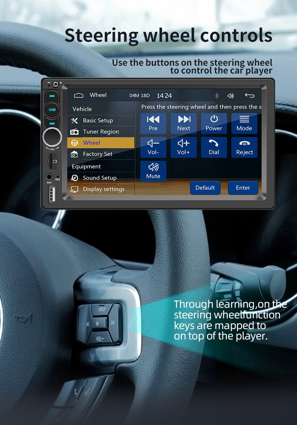 F710C 7” Touch Screen Stereo Radio Car Apple/Android Carplay GPS US