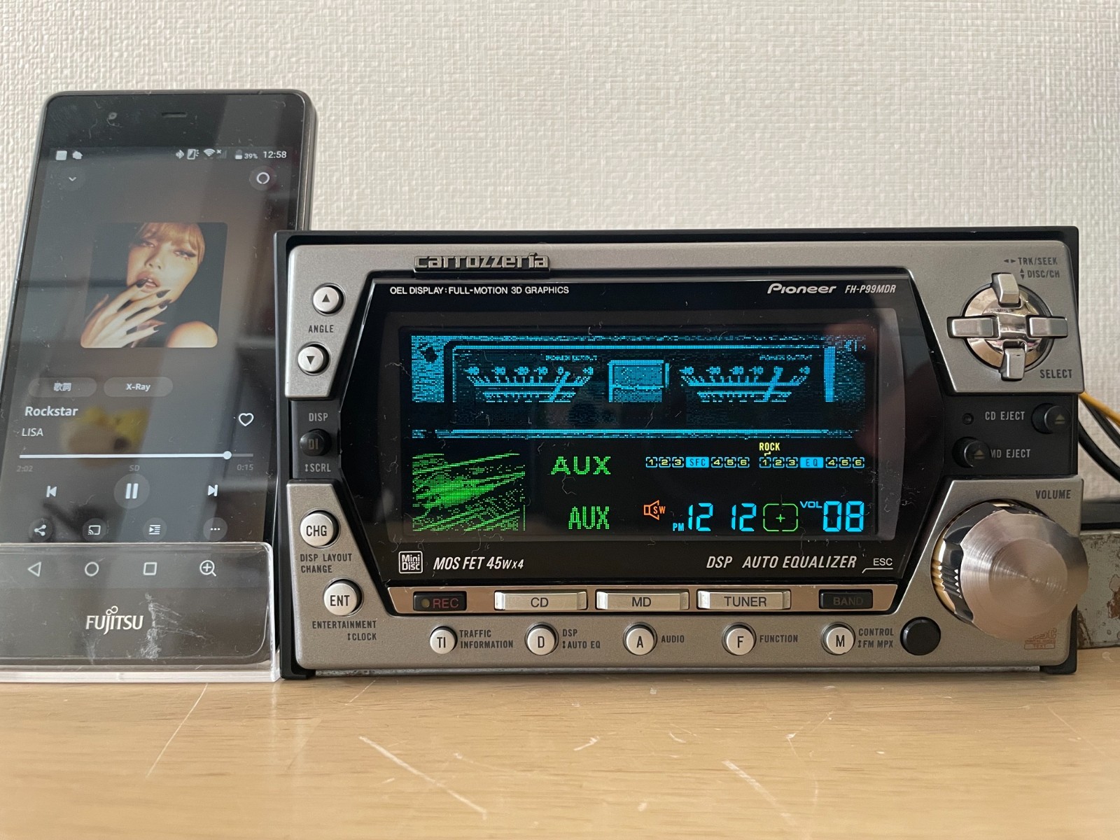 Pioneer Carrozzeria FH-P99MDR 2Din Car Audio CD MD Bluetooth Player Tested