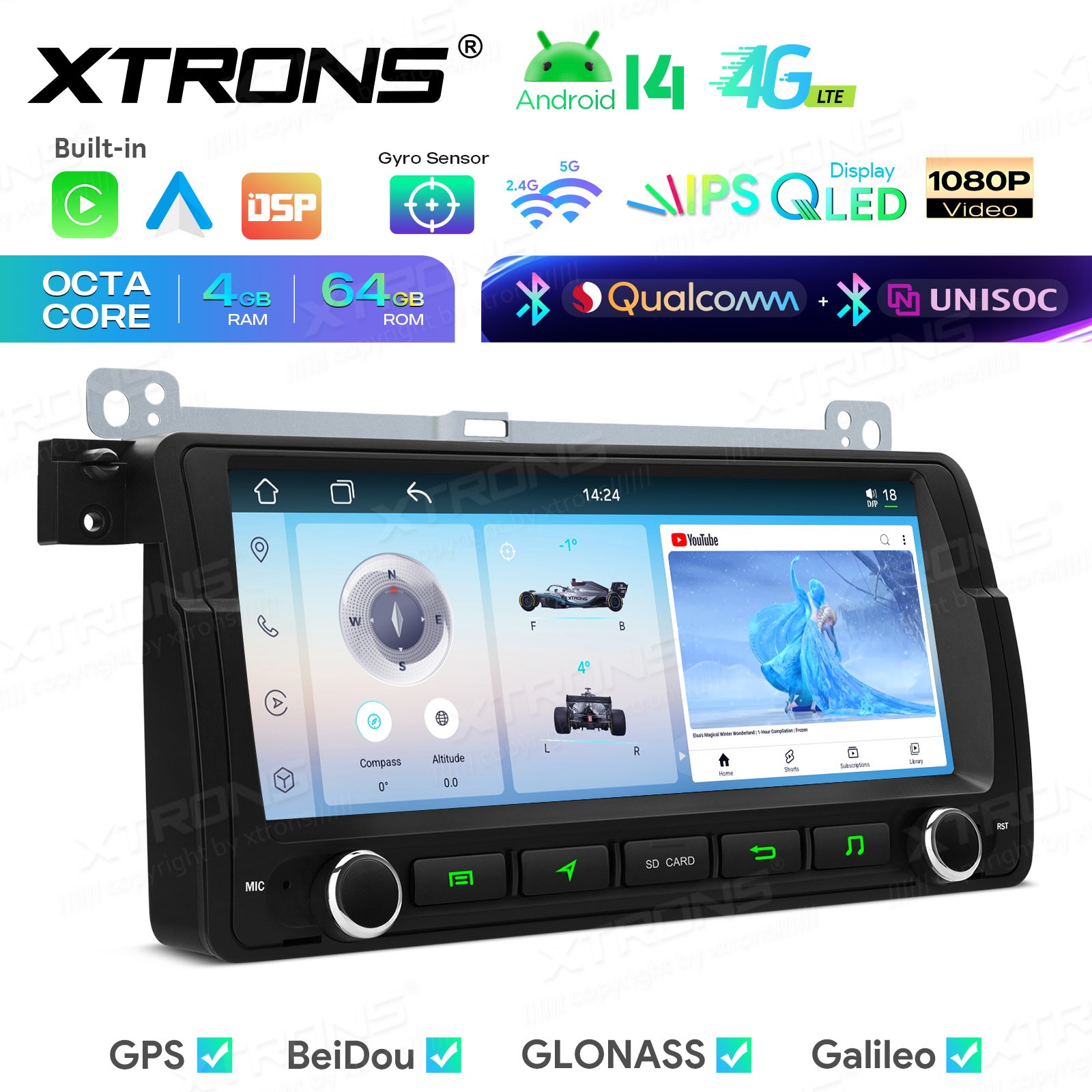 8.8 Inch Android 14 Car Radio AKM DSP for BMW 3 Series E46 CarPlay 4+64G Dual BT